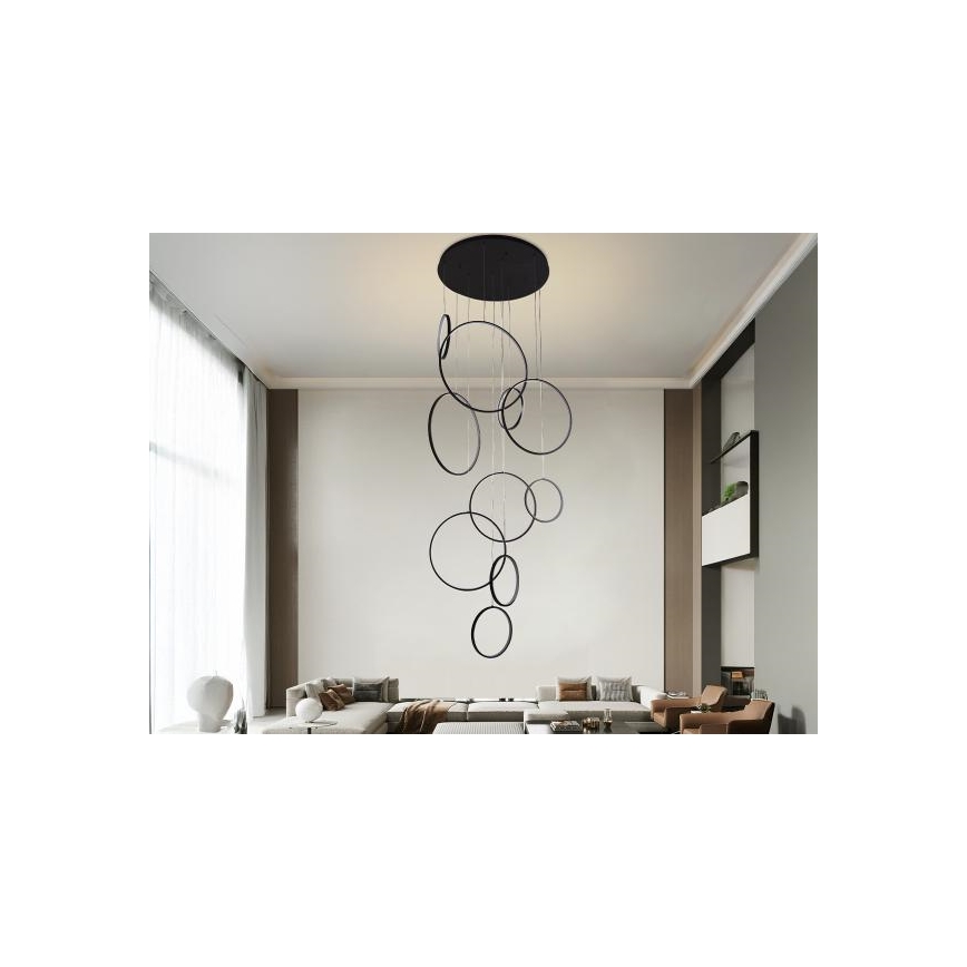 LED Stmívatelný lustr na lanku LED/290W/230V 3000-6500K + dálkové ovládání