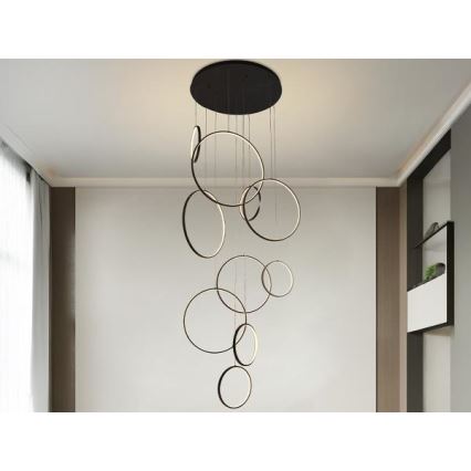LED Stmívatelný lustr na lanku LED/290W/230V 3000-6500K + dálkové ovládání