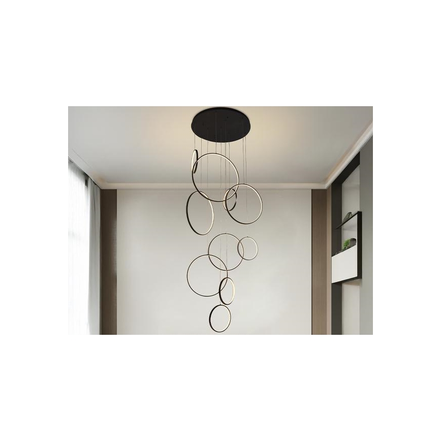 LED Stmívatelný lustr na lanku LED/290W/230V 3000-6500K + dálkové ovládání