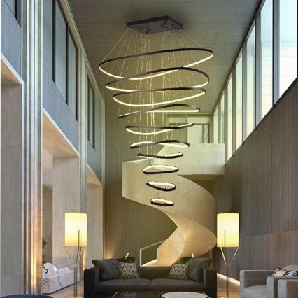 LED Stmívatelný lustr na lanku LED/370W/230V 3000-6500K pr. 100 cm + dálkové ovládání