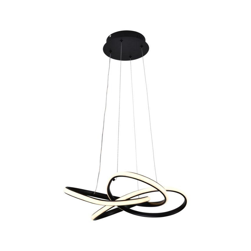 LED Stmívatelný lustr na lanku LED/40W/230V 3000-6500K černá + dálkové ovládání