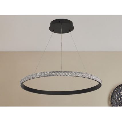 LED Stmívatelný lustr na lanku LED/40W/230V 3000-6500K pr. 60 cm + dálkové ovládání