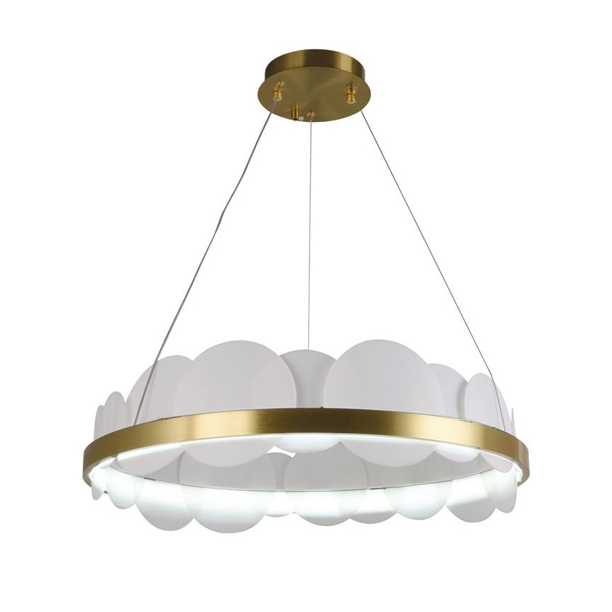 LED Stmívatelný lustr na lanku LED/40W/230V 3000-6500K zlatá + dálkové ovládání
