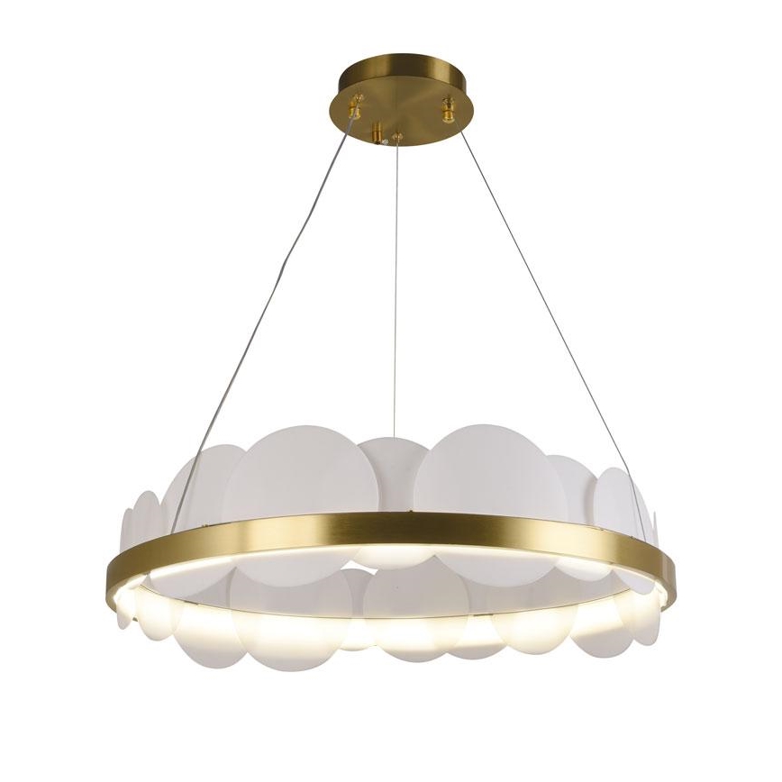 LED Stmívatelný lustr na lanku LED/40W/230V 3000-6500K zlatá + dálkové ovládání