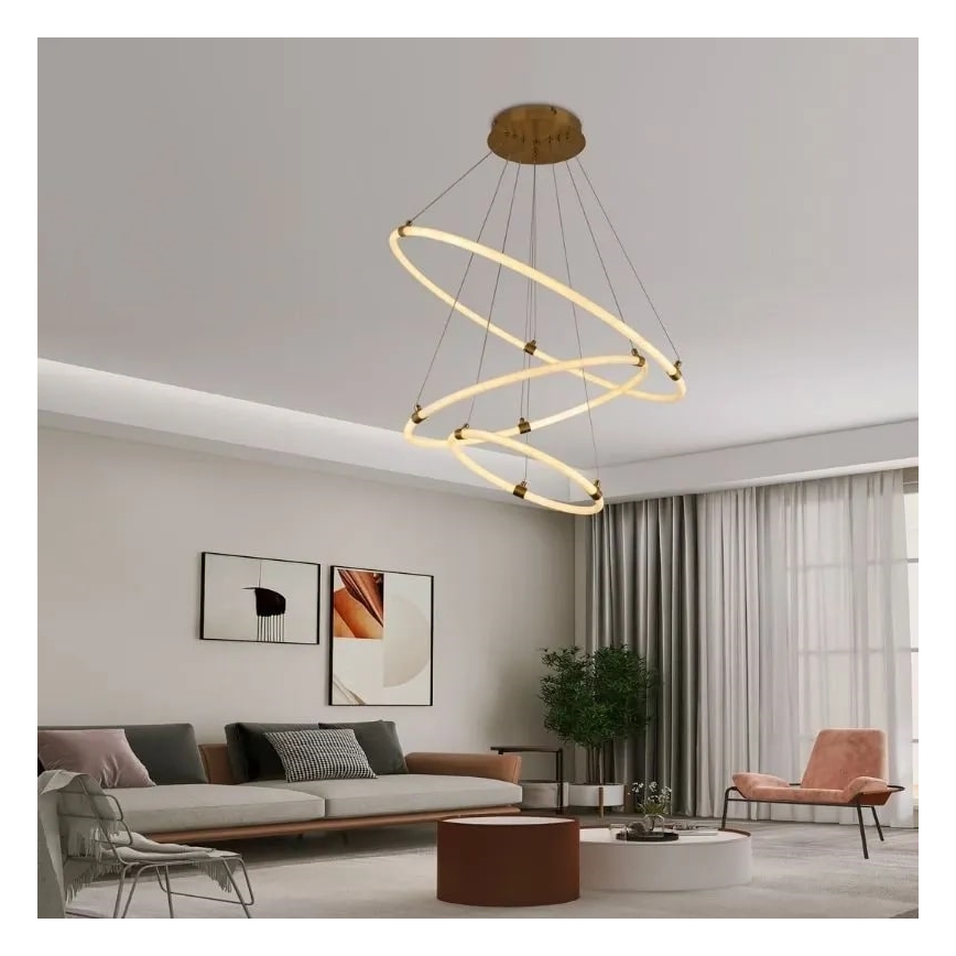 LED Stmívatelný lustr na lanku LED/45W/230V 3000-6500K pr. 80 cm + dálkové ovládání