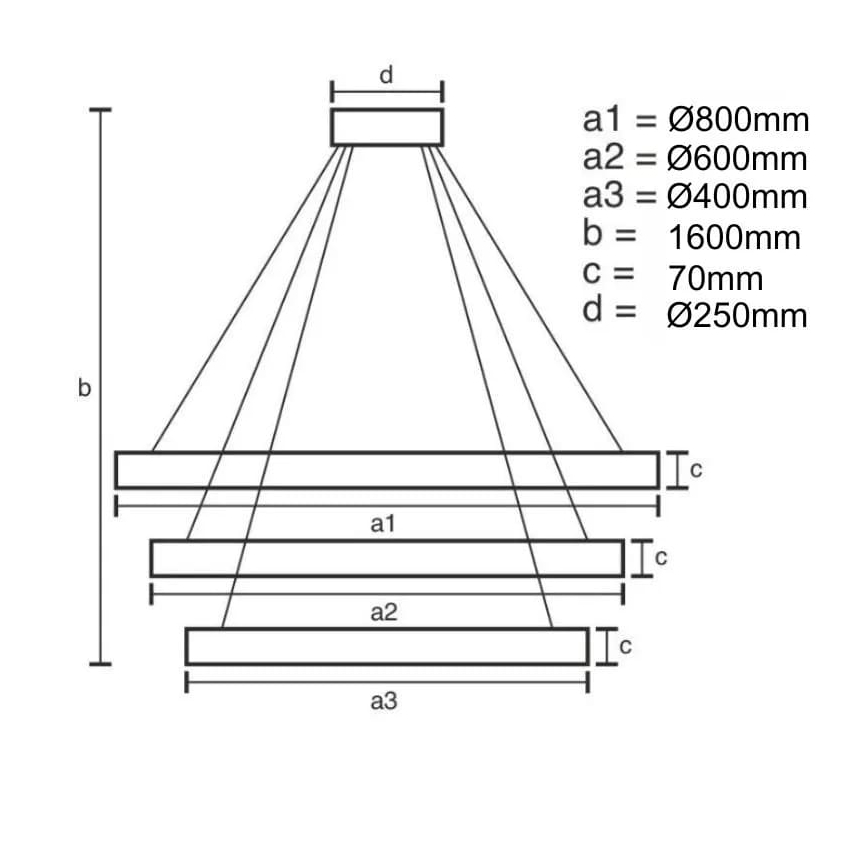 LED Stmívatelný lustr na lanku LED/45W/230V 3000-6500K pr. 80 cm + dálkové ovládání