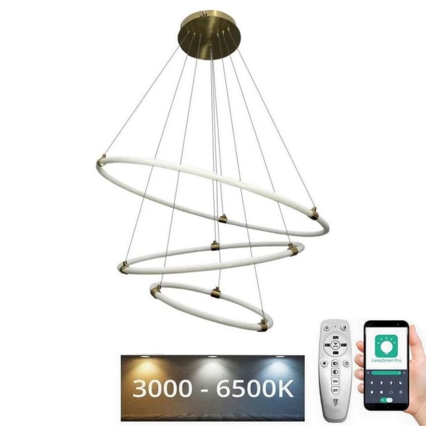 LED Stmívatelný lustr na lanku LED/45W/230V 3000-6500K pr. 80 cm + dálkové ovládání
