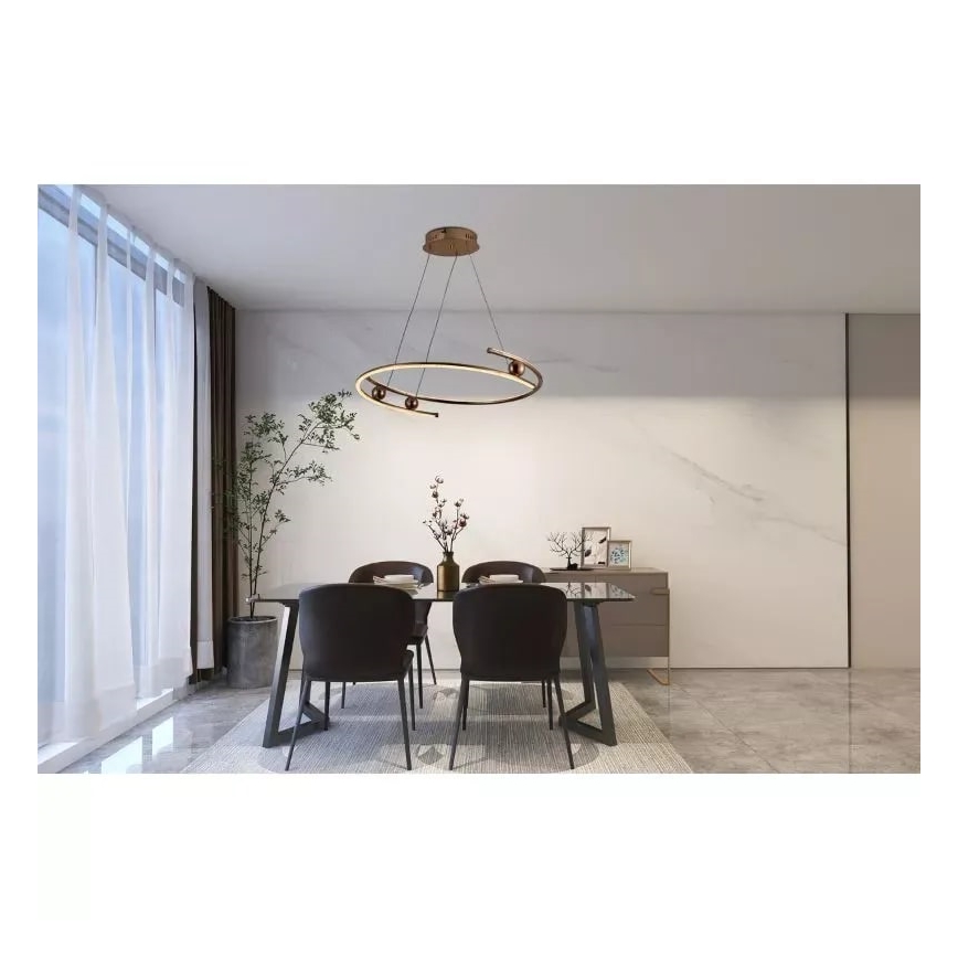 LED Stmívatelný lustr na lanku LED/50W/230V 3000-6500K pr. 60 cm + dálkové ovládání