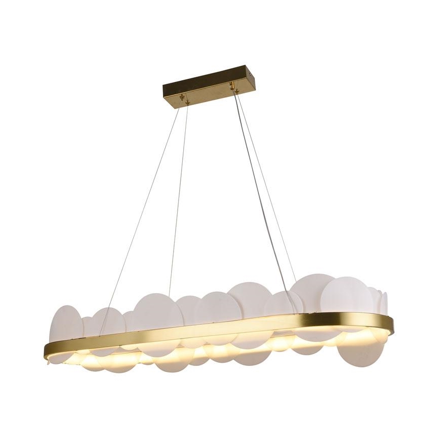 LED Stmívatelný lustr na lanku LED/50W/230V 3000-6500K zlatá + dálkové ovládání