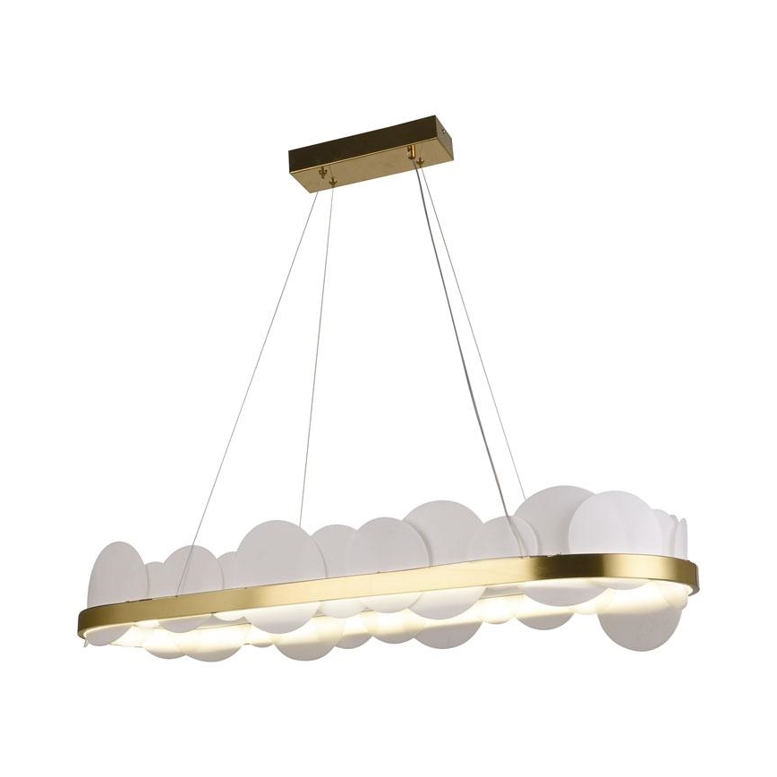 LED Stmívatelný lustr na lanku LED/50W/230V 3000-6500K zlatá + dálkové ovládání