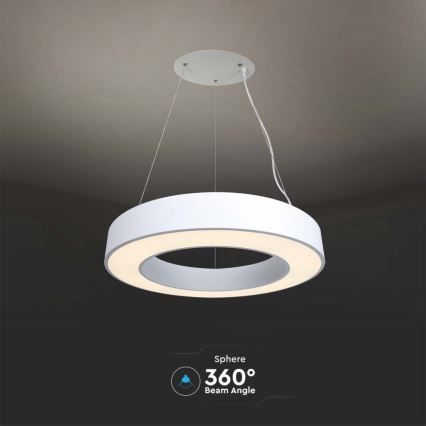 LED Stmívatelný lustr na lanku LED/50W/230V 4000K pr. 60 cm bílá