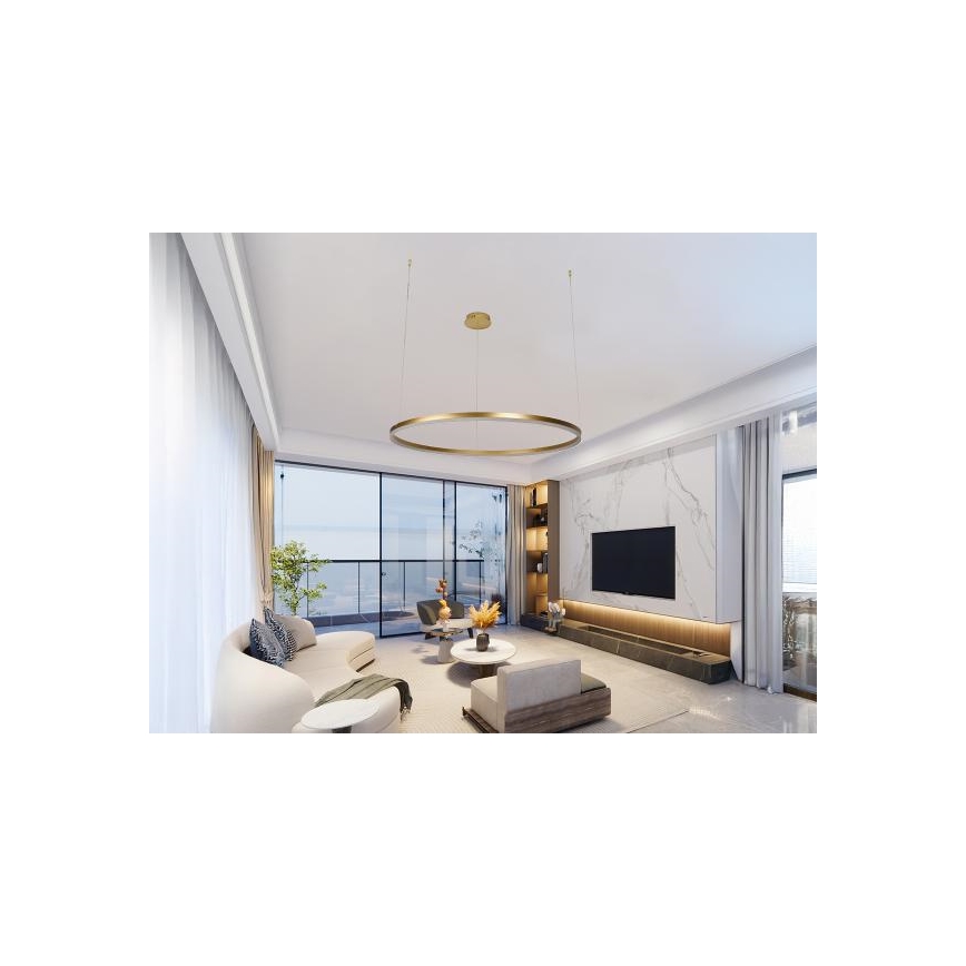 LED Stmívatelný lustr na lanku LED/55W/230V 3000-6500K pr. 80 cm + dálkové ovládání