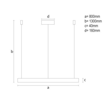 LED Stmívatelný lustr na lanku LED/55W/230V 3000-6500K pr. 80 cm + dálkové ovládání