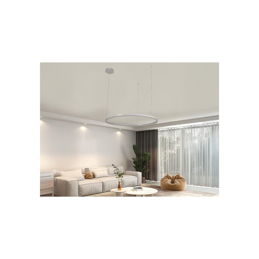LED Stmívatelný lustr na lanku LED/55W/230V 3000-6500K + dálkové ovládání