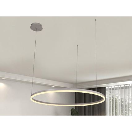 LED Stmívatelný lustr na lanku LED/55W/230V 3000-6500K + dálkové ovládání