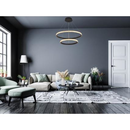 LED Stmívatelný lustr na lanku LED/65W/230V 3000-6500K + dálkové ovládání