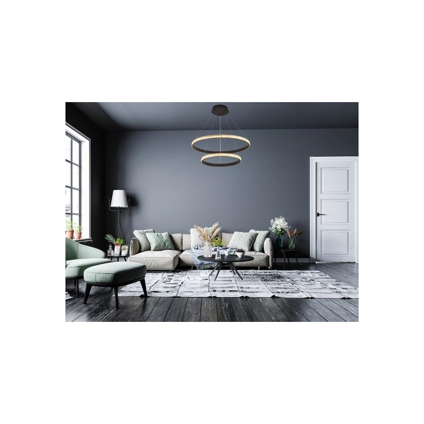 LED Stmívatelný lustr na lanku LED/65W/230V 3000-6500K + dálkové ovládání