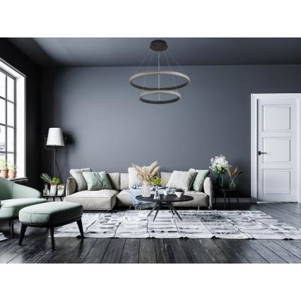 LED Stmívatelný lustr na lanku LED/65W/230V 3000-6500K + dálkové ovládání