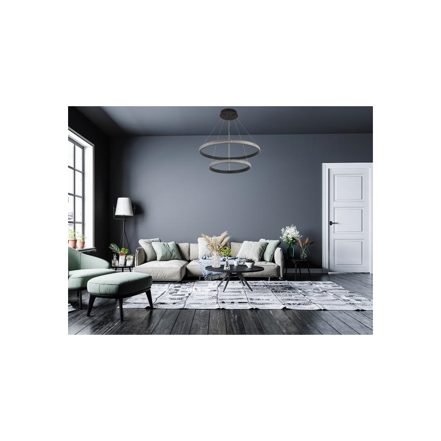 LED Stmívatelný lustr na lanku LED/65W/230V 3000-6500K + dálkové ovládání