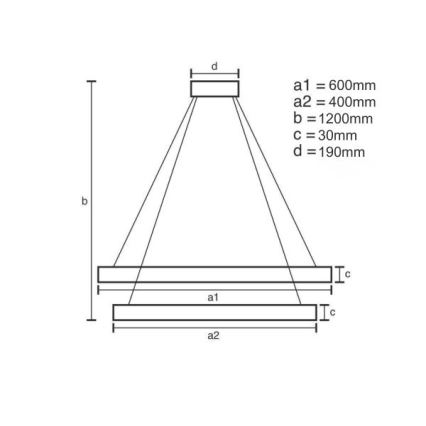 LED Stmívatelný lustr na lanku LED/65W/230V 3000-6500K + dálkové ovládání