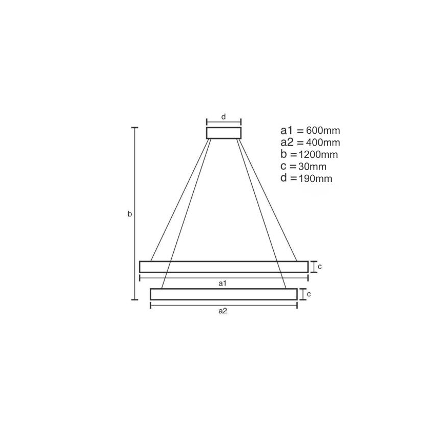 LED Stmívatelný lustr na lanku LED/65W/230V 3000-6500K + dálkové ovládání