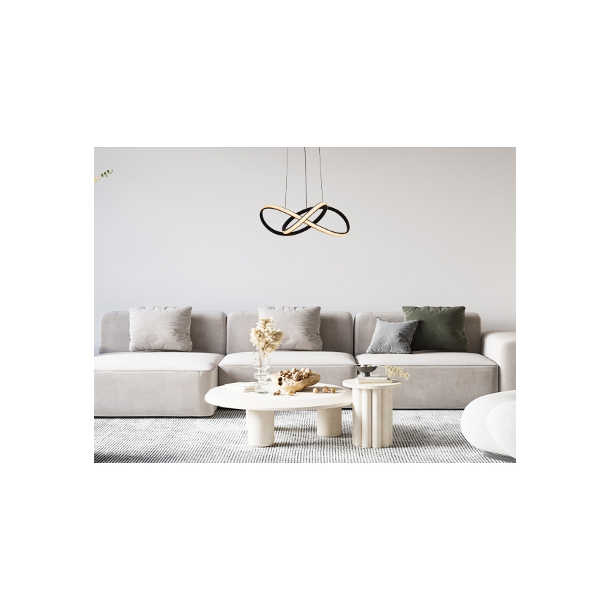 LED Stmívatelný lustr na lanku LED/65W/230V 3000-6500K pr. 49 cm + dálkové ovládání