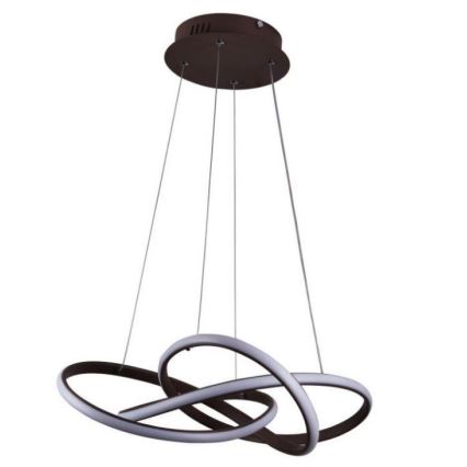 LED Stmívatelný lustr na lanku LED/65W/230V 3000-6500K pr. 48 cm hnědá + dálkové ovládání