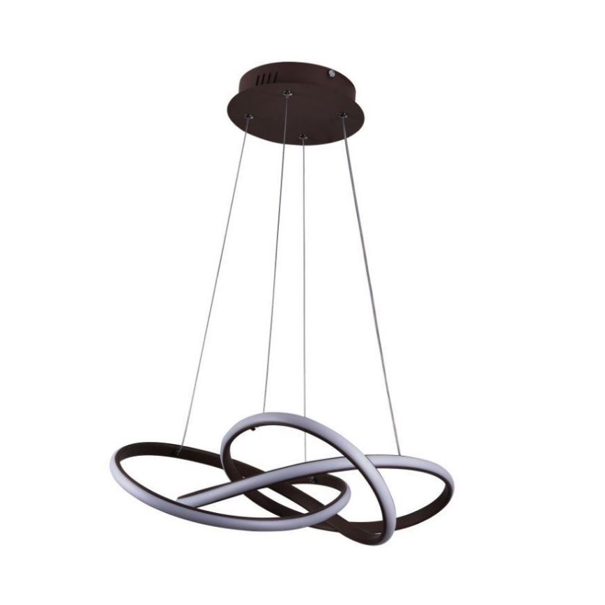 LED Stmívatelný lustr na lanku LED/65W/230V 3000-6500K hnědá + dálkové ovládání
