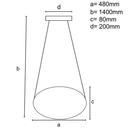 LED Stmívatelný lustr na lanku LED/65W/230V 3000-6500K zlatá + dálkové ovládání