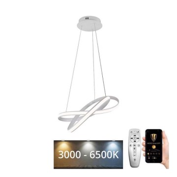 LED Stmívatelný lustr na lanku LED/70W/230V 3000-6500K bílá + dálkové ovládání
