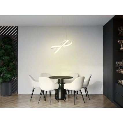 LED Stmívatelný lustr na lanku LED/70W/230V 3000-6500K bílá + dálkové ovládání