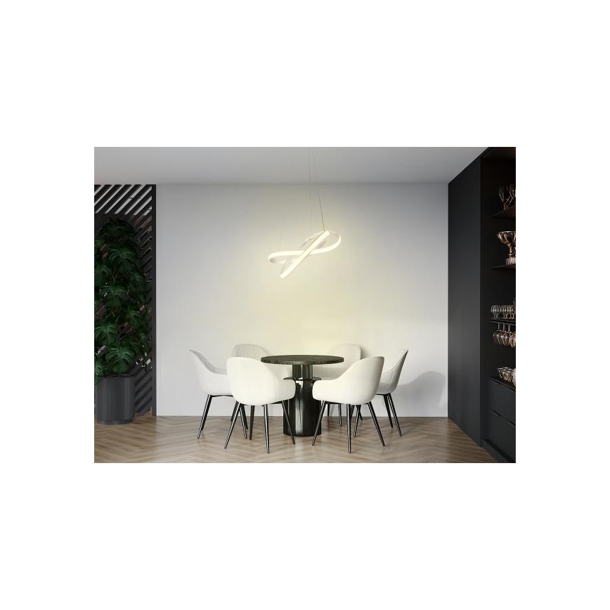 LED Stmívatelný lustr na lanku LED/70W/230V 3000-6500K bílá + dálkové ovládání