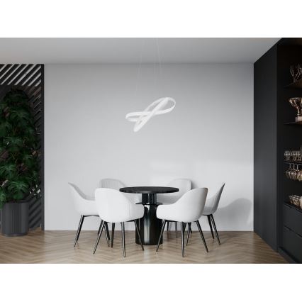 LED Stmívatelný lustr na lanku LED/70W/230V 3000-6500K pr. 55 cm bílá + dálkové ovládání