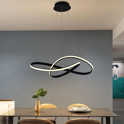 LED Stmívatelný lustr na lanku LED/70W/230V 3000-6500K pr. 55 cm + dálkové ovládání