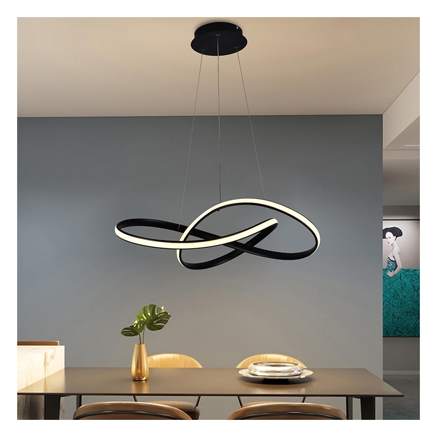 LED Stmívatelný lustr na lanku LED/70W/230V 3000-6500K pr. 55 cm + dálkové ovládání