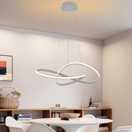 LED Stmívatelný lustr na lanku LED/70W/230V 3000-6500K pr. 55 cm + dálkové ovládání