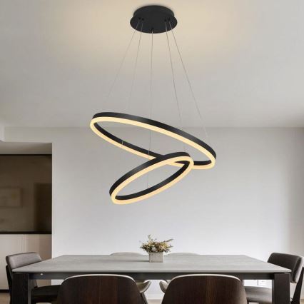 LED Stmívatelný lustr na lanku LED/70W/230V 3000-6500K pr. 60 cm + dálkové ovládání