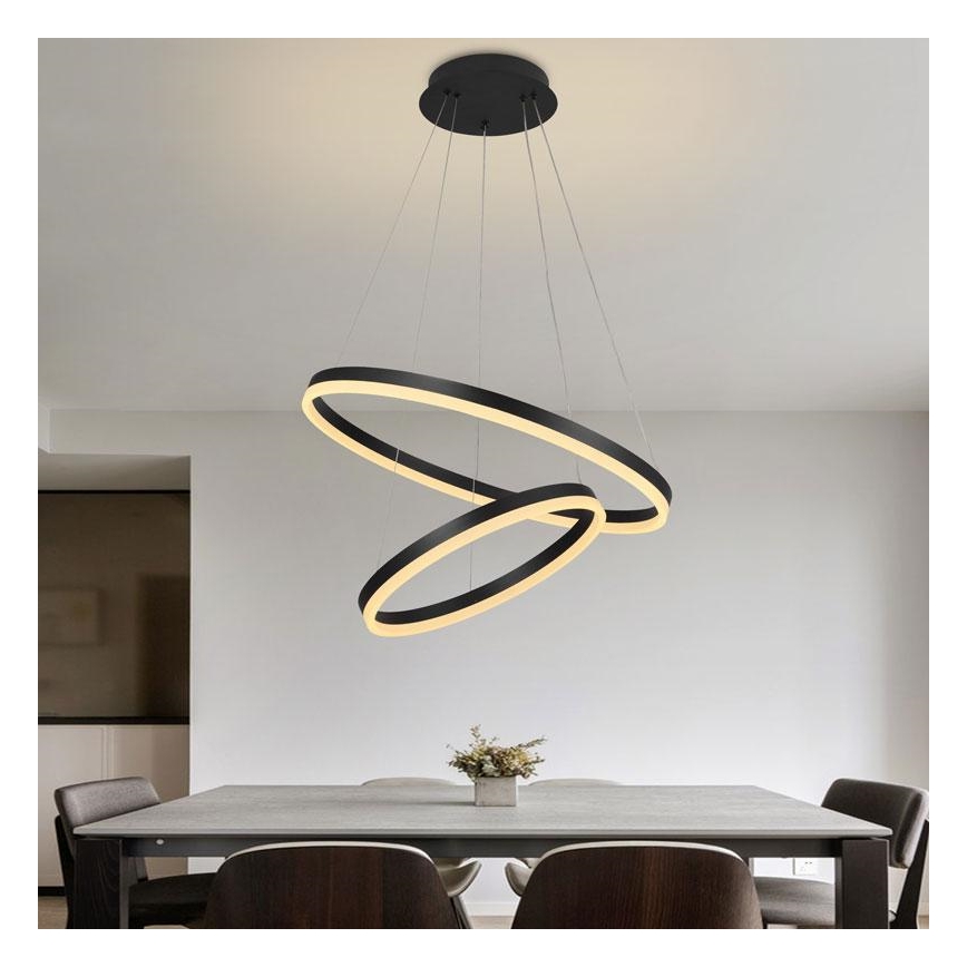 LED Stmívatelný lustr na lanku LED/70W/230V 3000-6500K pr. 60 cm + dálkové ovládání