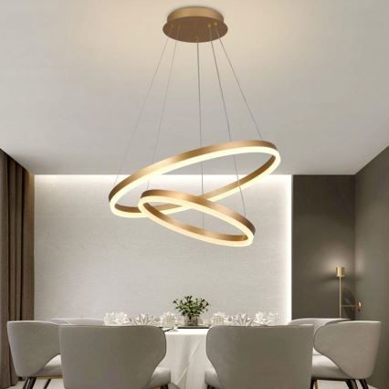 LED Stmívatelný lustr na lanku LED/70W/230V 3000-6500K pr. 60 cm + dálkové ovládání