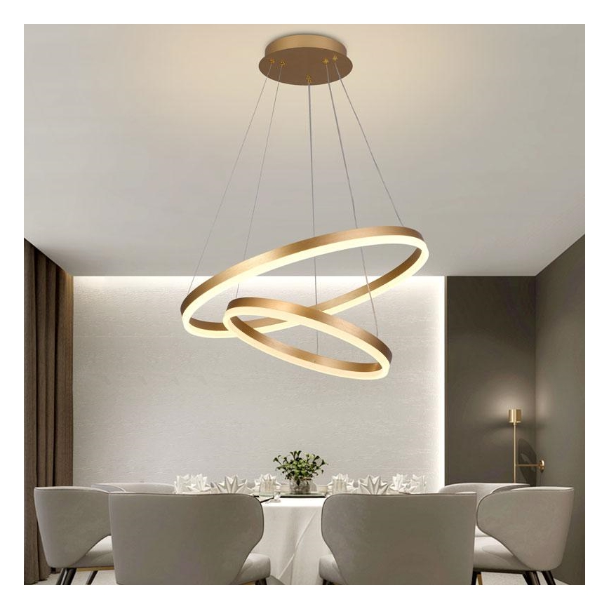 LED Stmívatelný lustr na lanku LED/70W/230V 3000-6500K pr. 60 cm + dálkové ovládání