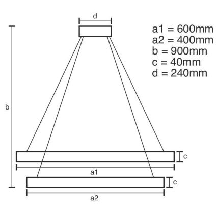 LED Stmívatelný lustr na lanku LED/70W/230V 3000-6500K pr. 60 cm + dálkové ovládání