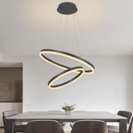 LED Stmívatelný lustr na lanku LED/70W/230V 3000-6500K pr. 60 cm + dálkové ovládání