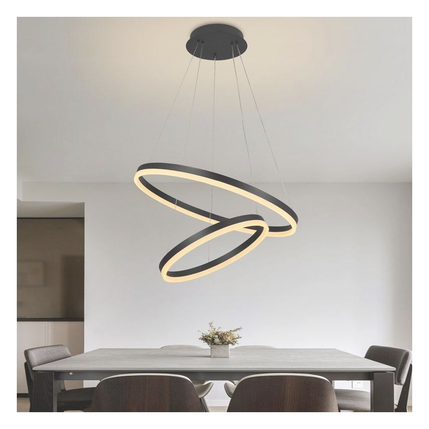 LED Stmívatelný lustr na lanku LED/70W/230V 3000-6500K pr. 60 cm + dálkové ovládání
