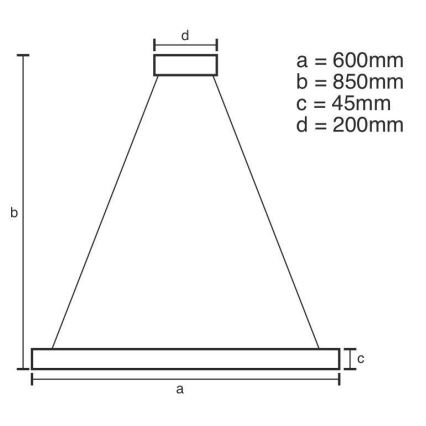 LED Stmívatelný lustr na lanku LED/70W/230V 3000-6500K pr. 60 cm + dálkové ovládání