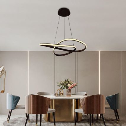 LED Stmívatelný lustr na lanku LED/70W/230V 3000-6500K pr. 60 cm + dálkové ovládání