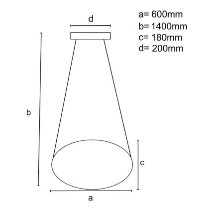 LED Stmívatelný lustr na lanku LED/70W/230V 3000-6500K pr. 60 cm + dálkové ovládání