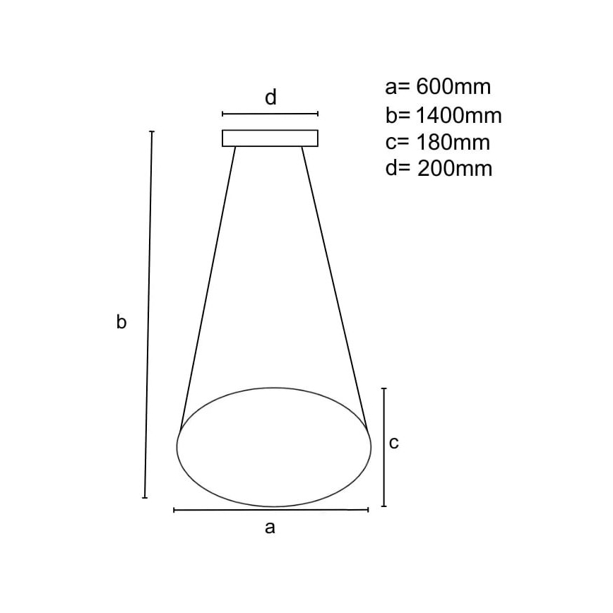 LED Stmívatelný lustr na lanku LED/70W/230V 3000-6500K pr. 60 cm + dálkové ovládání