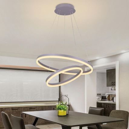 LED Stmívatelný lustr na lanku LED/70W/230V 3000-6500K pr. 60 cm + dálkové ovládání