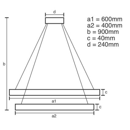 LED Stmívatelný lustr na lanku LED/70W/230V 3000-6500K pr. 60 cm + dálkové ovládání