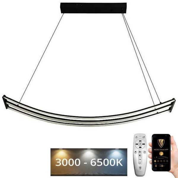 LED Stmívatelný lustr na lanku LED/70W/230V 3000-6500K + dálkové ovládání